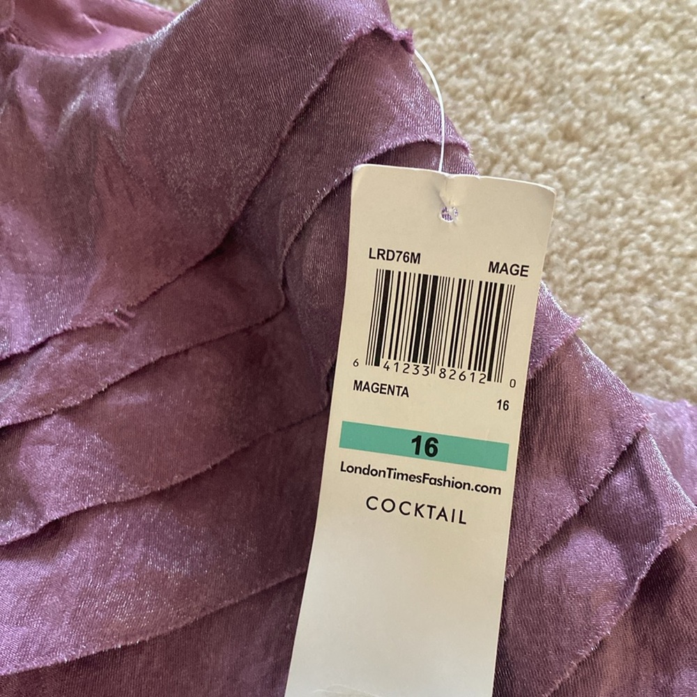 London Times NWT cocktail dress magenta - Picture 10 of 12